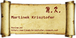 Martinek Krisztofer névjegykártya